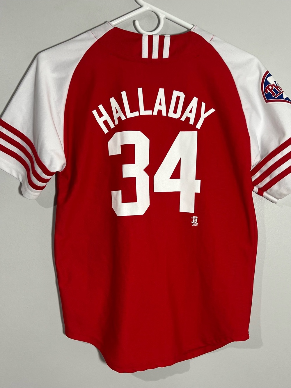 Adidas MLB Philadelphia Phillies Roy Halladay Red Baseball Jersey Youth Medium